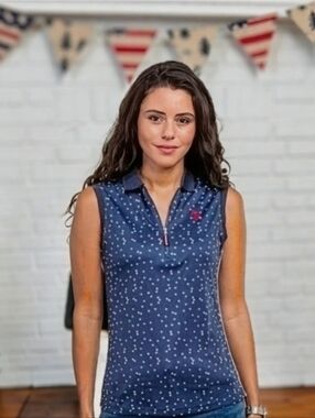 NWOT U.S. POLO ASSN. Stars & Stripes Sleeveless 1/4 Zip Top. Sz. L